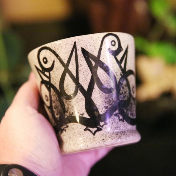 Century House Coffee Cup Mug Dated 1954 Black and White Graphic Bird Design - Picture 12 of 14